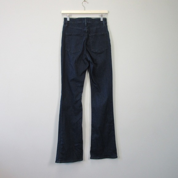 TEN Aritzia High Rise Flare Leg Jeans Women 27 Blue High Rise Dark Wash 620 - Picture 2 of 10